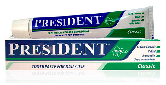 Otra pasta de dientes con fluoruro clásico de President