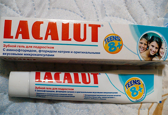 Je správnější zavolat do zubní pasty Lacalute Tins gel (tento produkt je určen pro děti starší 8 let).