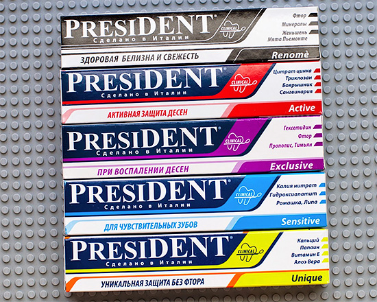 Le président a une large gamme de dentifrices, alors essayons de choisir la meilleure option pour votre situation ...