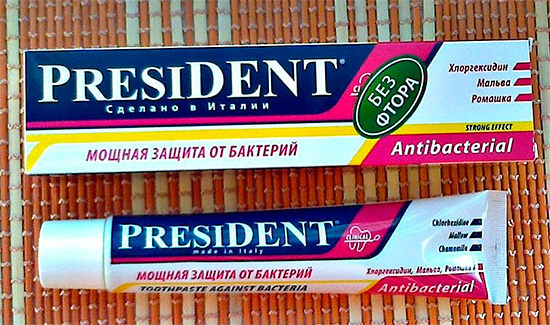 Επιπλέον, υπάρχει μια ειδική οδοντόκρεμα για μέγιστη προστασία από βακτήρια - Αντιβακτηριακός Πρόεδρος