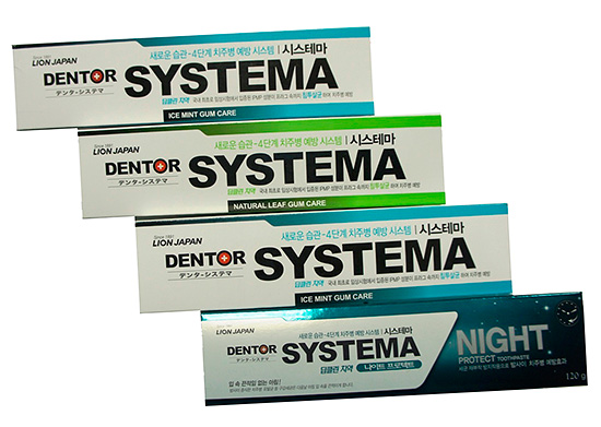 Toothpastes from the Dentor Systema series (from Lion).