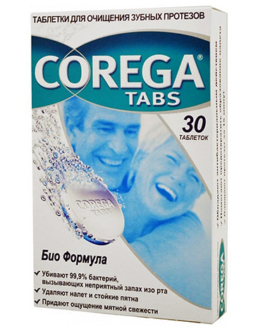 „Corega“ protezų tabletes.