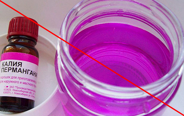 An attempt to disinfect the structure using potassium permanganate is highly likely to result in darkening of the plastic.